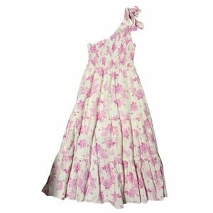 Kathleen Maeve Lauren Linen Blend Maxi Dress Pink Women's Size Small